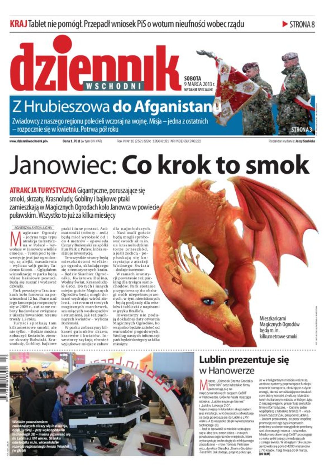 Jedynka Dziennika Wschodniego z 9 marca 2013