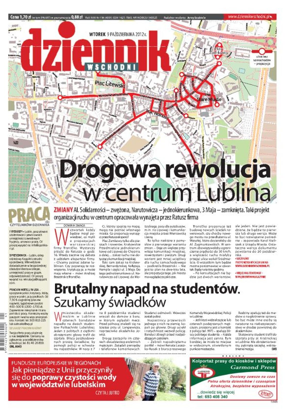 Jedynka Dziennika Wschodniego z 9 października 2012