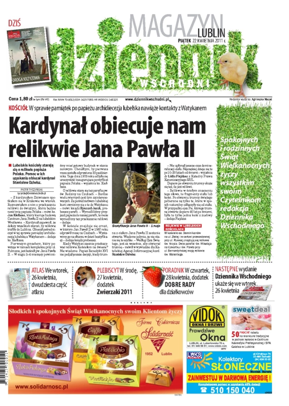 Jedynka Dziennika z 22 kwietnia 2011