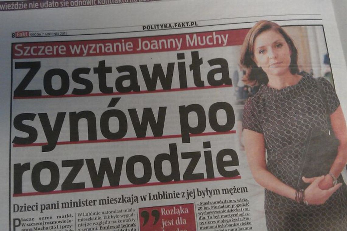 Joanna Mucha zostawiła dzieci z byłym mężem w Lublinie