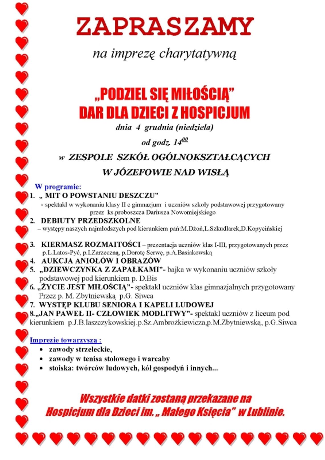 Józefów nad Wisłą: Dar dla dzieci z hospicjum