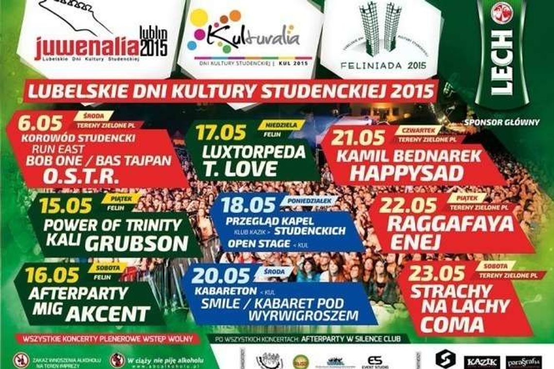 Juwenalia-Feliniada-KULturalia 2015 już od piątku. Program koncertów