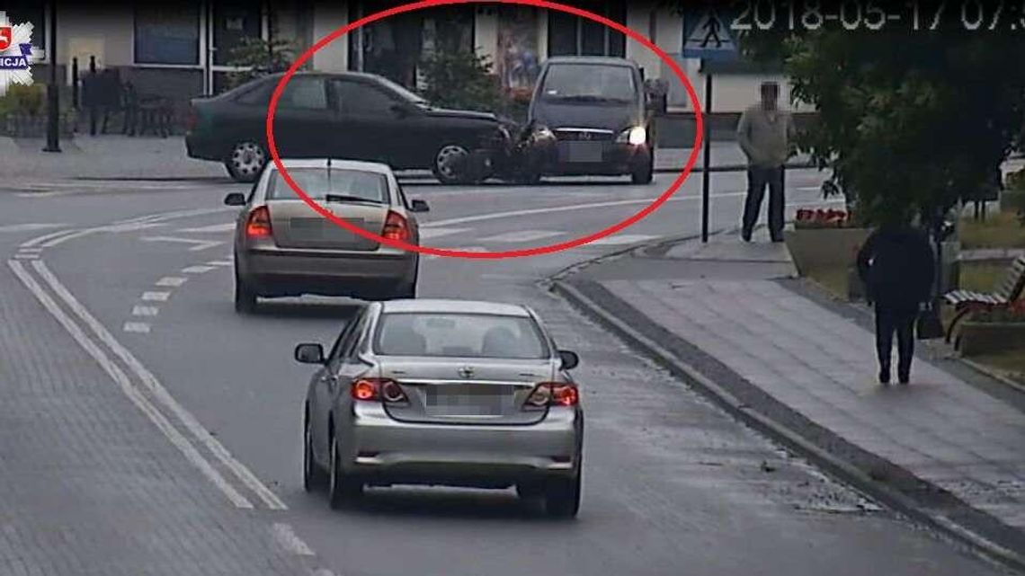 Kamera monitoringu zarejestrowała zderzenie samochodów [wideo]