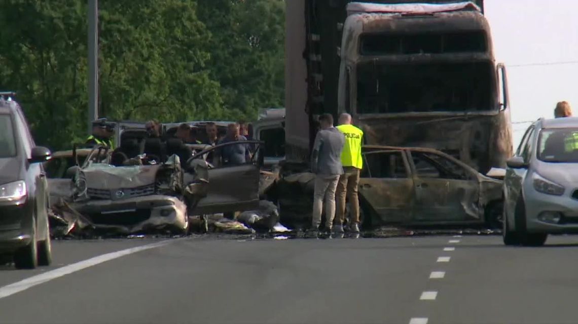 Karambol na drodze A6 pod Szczecinem. Nie żyje sześć osób, kierowca ciężarówki zatrzymany [wideo]