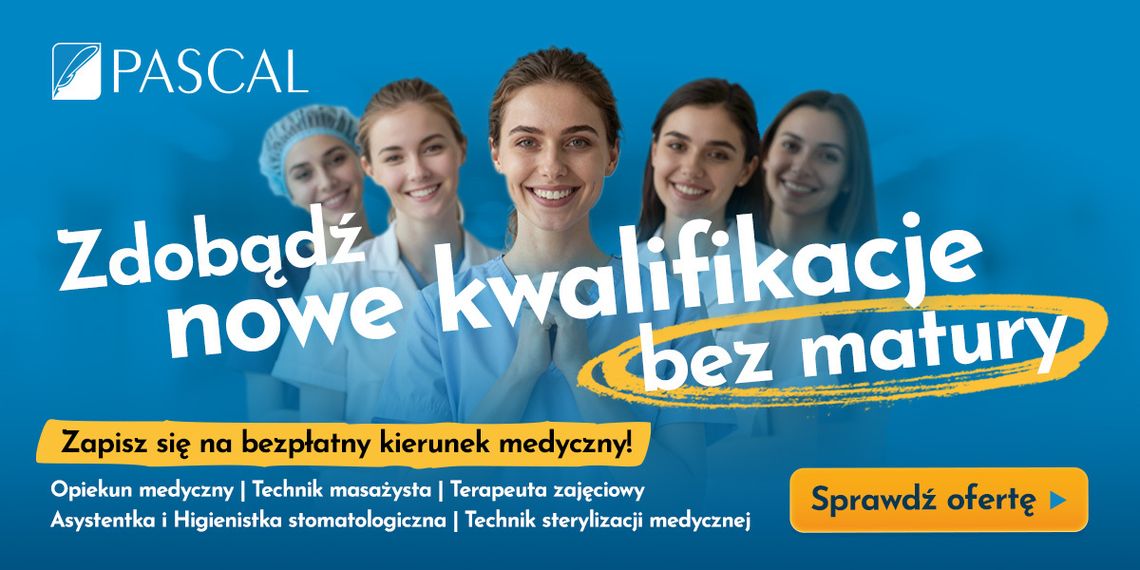 Kariera w branży medycznej bez matury? Sprawdź bezpłatne kierunki w Szkole Pascal w Lublinie