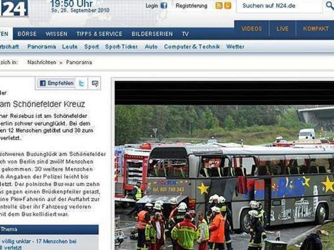 Katastrofa polskiego autokaru pod Berlinem. Dziś minął rok