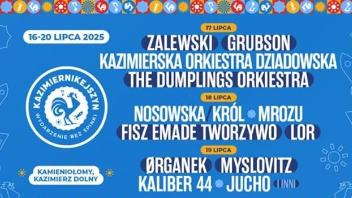 Kazimiernikejszyn 2025 – muzyka, przygoda i pozytywna energia w Kazimierzu Dolnym Kazimiernikejszyn 2025 – muzyka, przygoda i pozytywna energia w Kazimierzu Dolnym