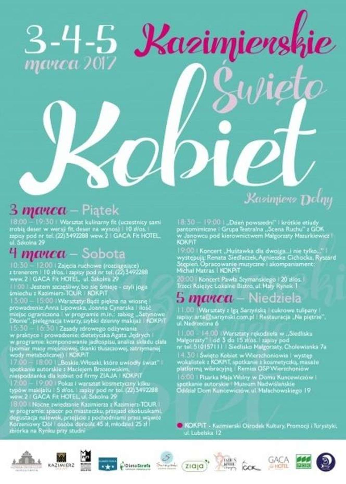 Kazimierskie Święto Kobiet 2017. Program wydarzeń