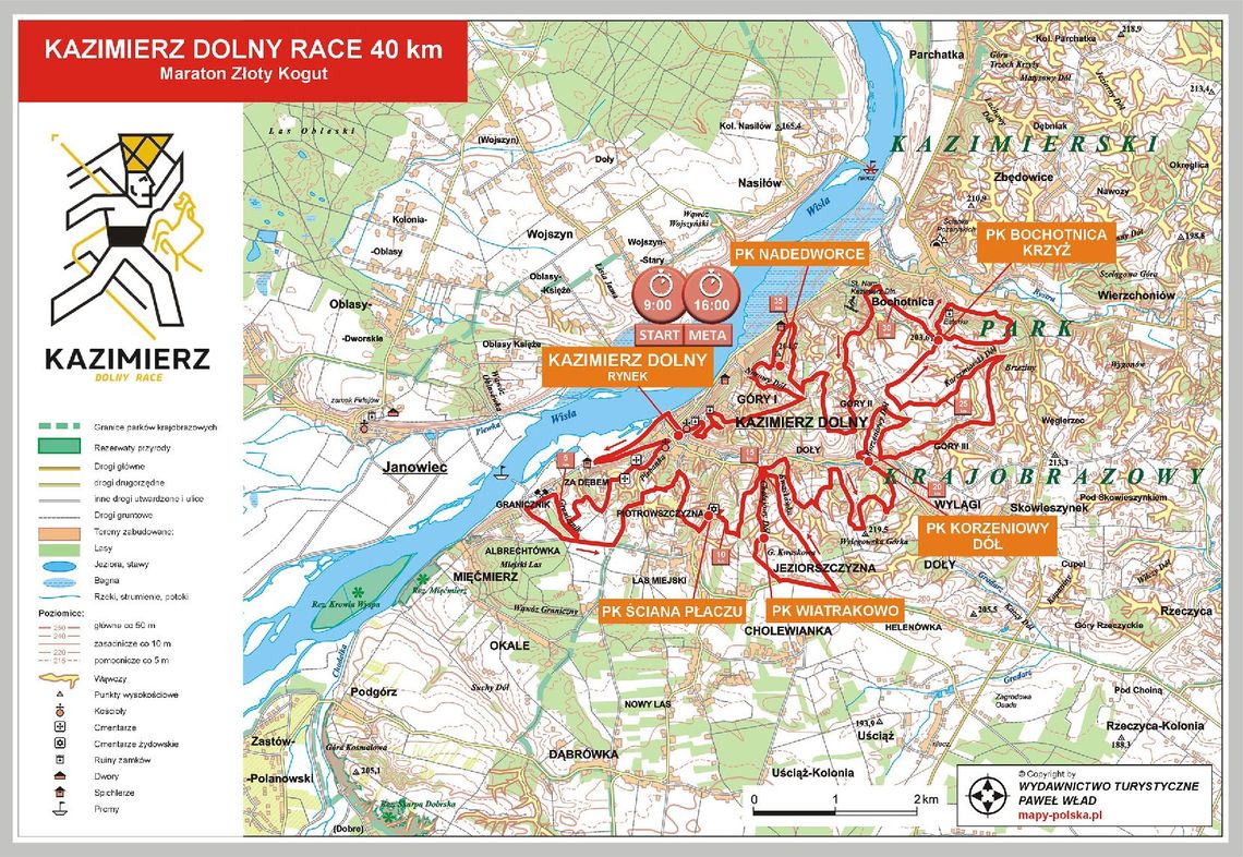 Start i meta Kazimierz Dolny Race zostaną zlokalizowane na rynku miasta.