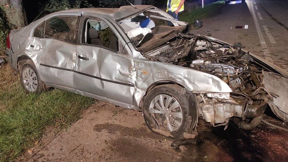 Kierowca zginął na miejscu. Ford wpadł do rowu i uderzył w drzewo