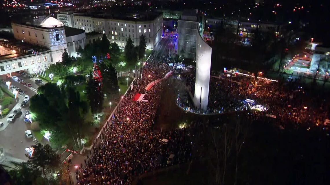Kilka tysięcy ludzi protestowało przed Sejmem przeciwko zmianom w sądownictwie
