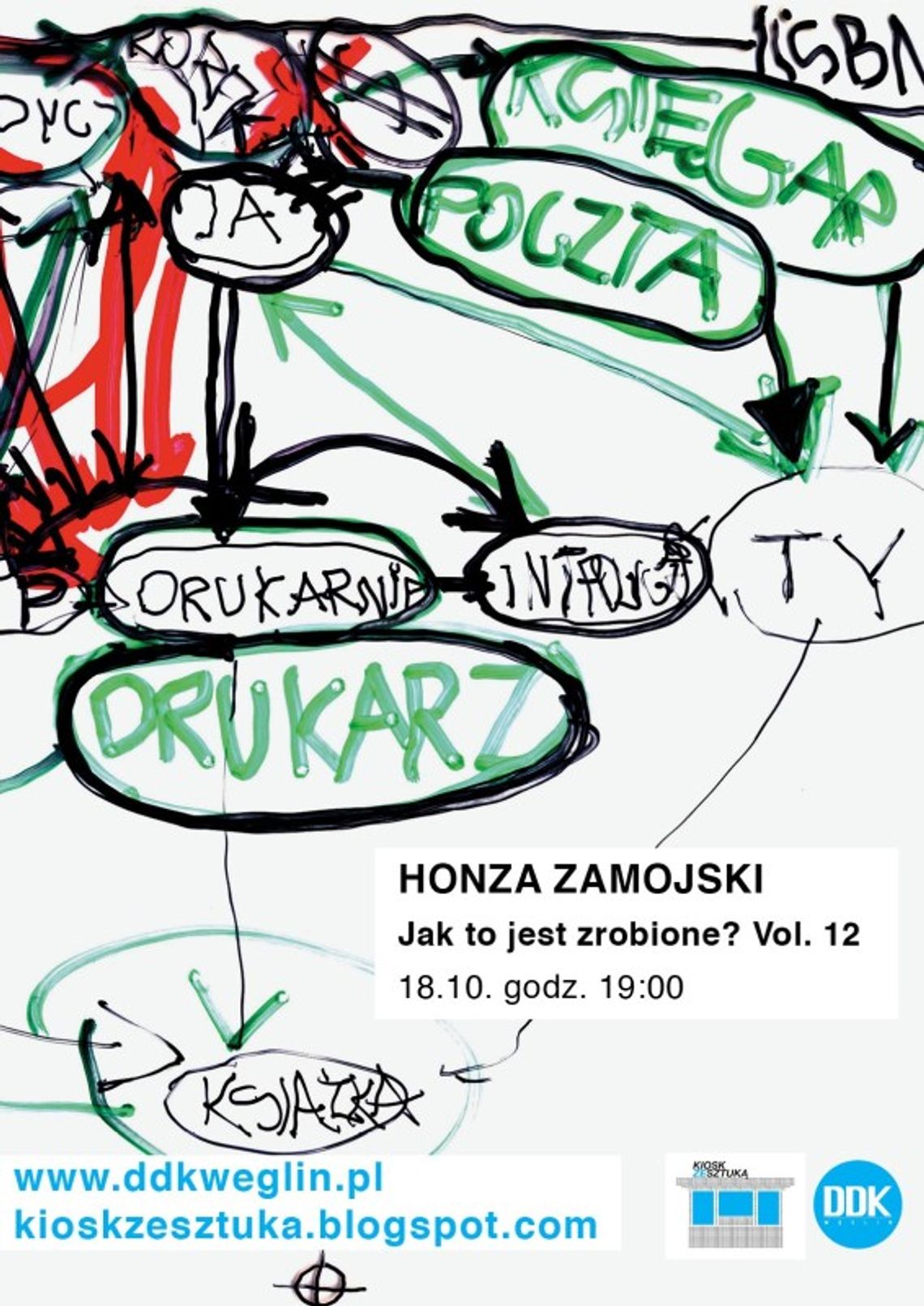 Kiosk z publikacjami artystycznymi na Węglinie