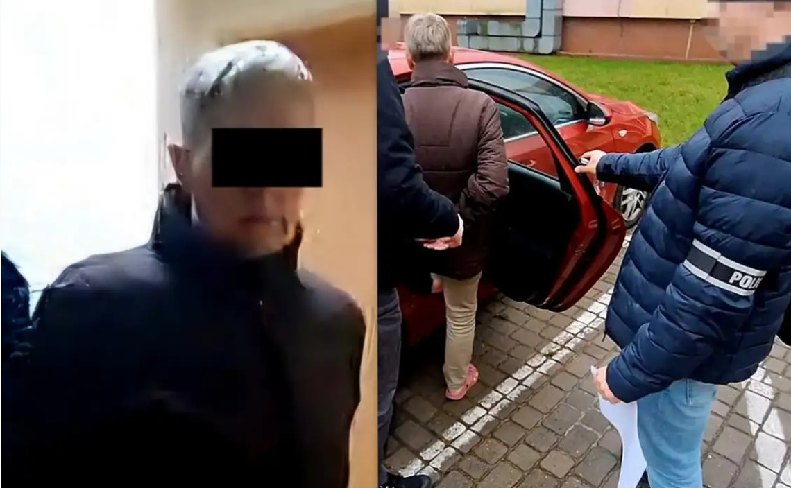 Zatrzymanie podejrzanego przez policję – doprowadzenie do radiowozu