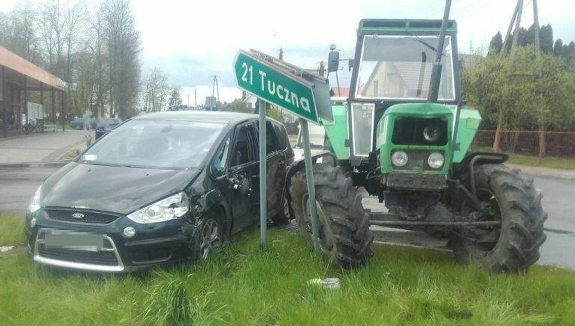 Kobieta miała pecha. Na skrzyżowanie wjechał kompletnie pijany traktorzysta