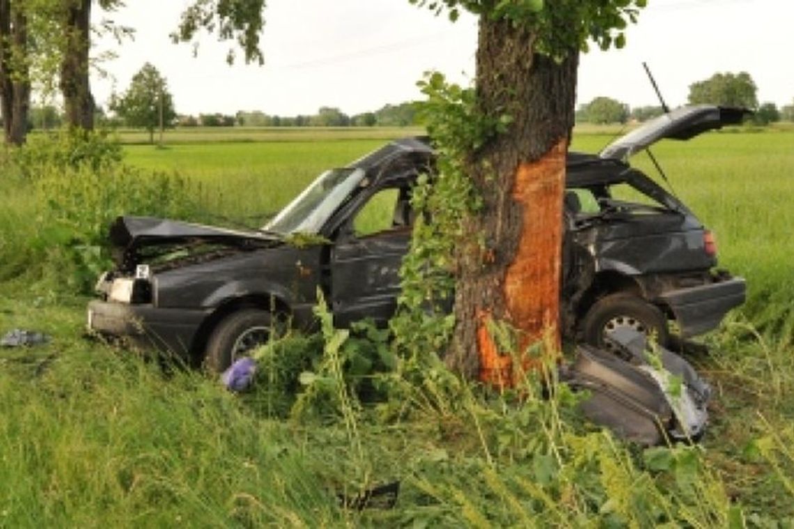 Kol. Krzywowólka: 20-latek rozbił auto na drzewie i zginął