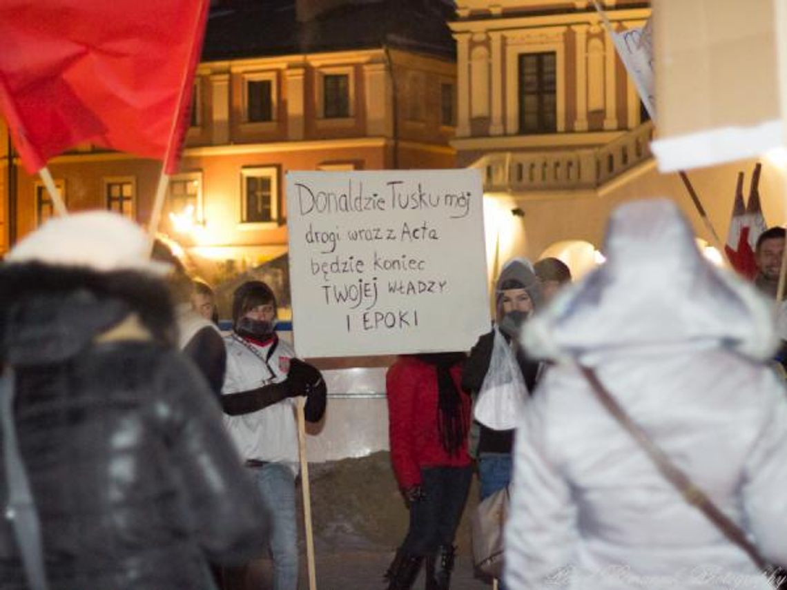 Kolejna manifestacja w Zamościu przeciw ACTA (zdjęcia)