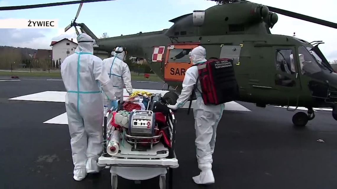 Kolejna zakażona pacjentka w ciąży przetransportowana wojskowym śmigłowcem