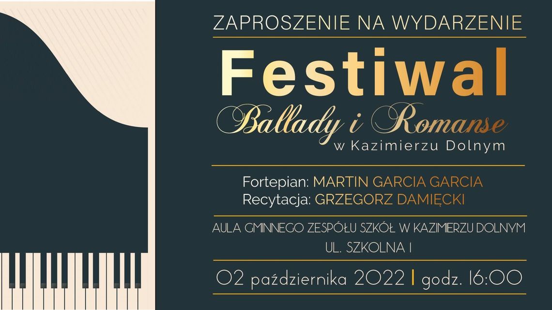 Kolejny koncert z cyklu "Ballady i Romanse" w Kazimierzu Dolnym Kolejny koncert z cyklu "Ballady i Romanse" w Kazimierzu Dolnym