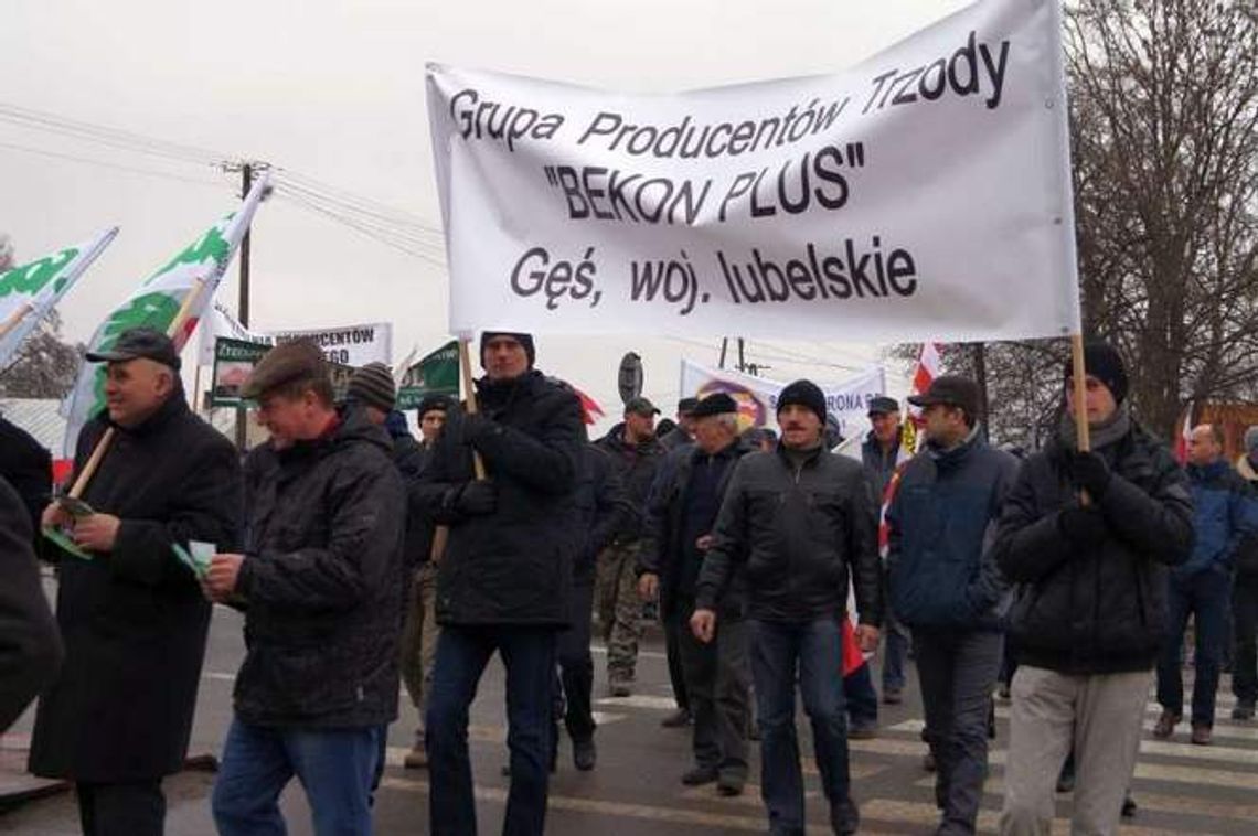 Kolejny protest rolników. Ciągniki na krajowej "dwójce"