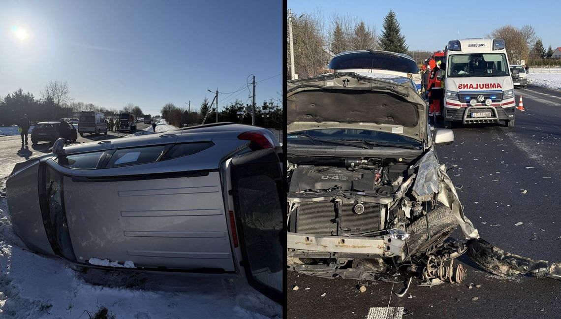 Kolizja na krajowej siedemnastce. Zderzyły się dwa samochody kolizja_DK17