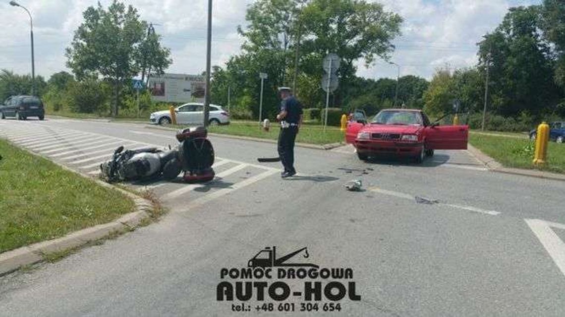 Kolizja z udziałem motocyklisty na obwodnicy Kraśnika