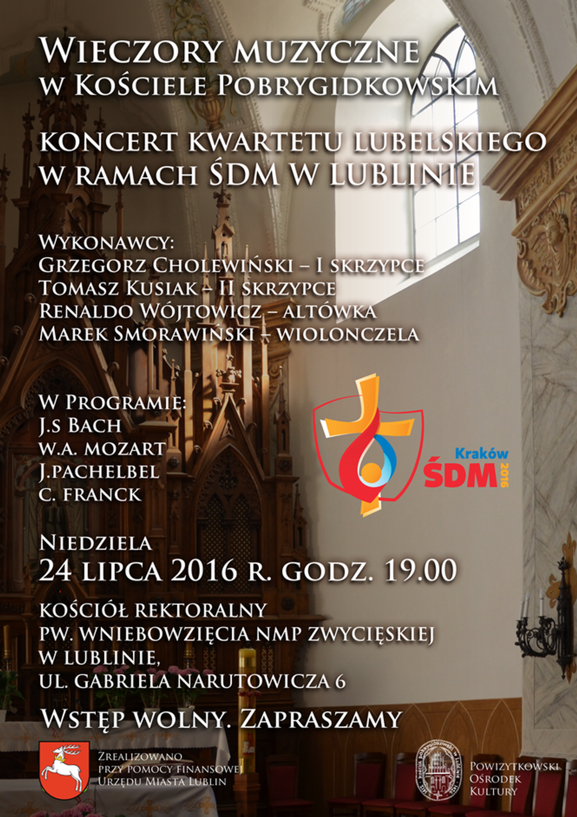 Koncert Kwartetu Lubelskiego na ŚDM