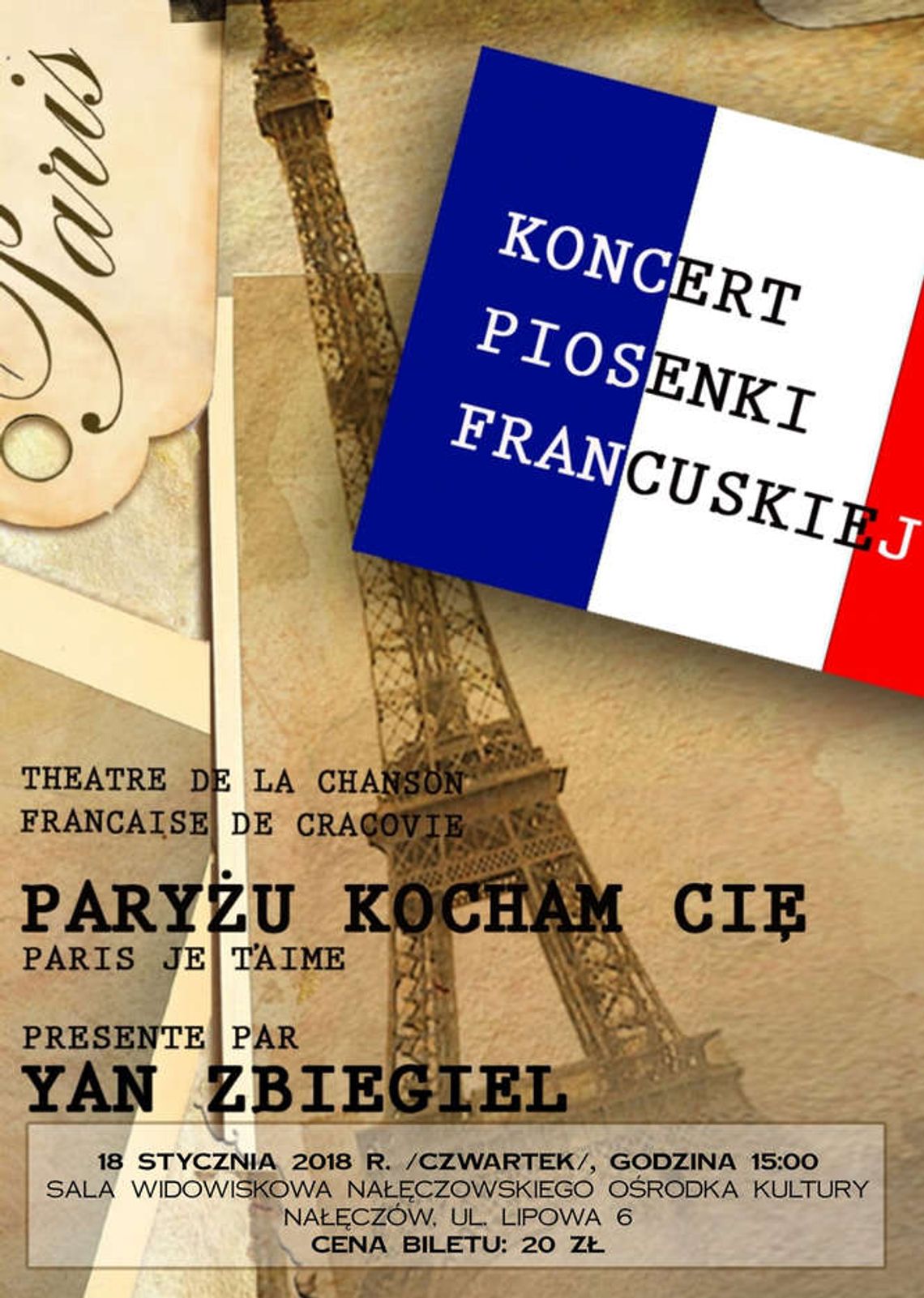 Koncert piosenki francuskiej w Nałęczowskim Ośrodku Kultury