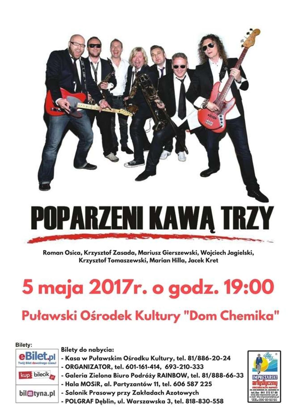 Koncert: Poparzeni Kawą Trzy w Puławach