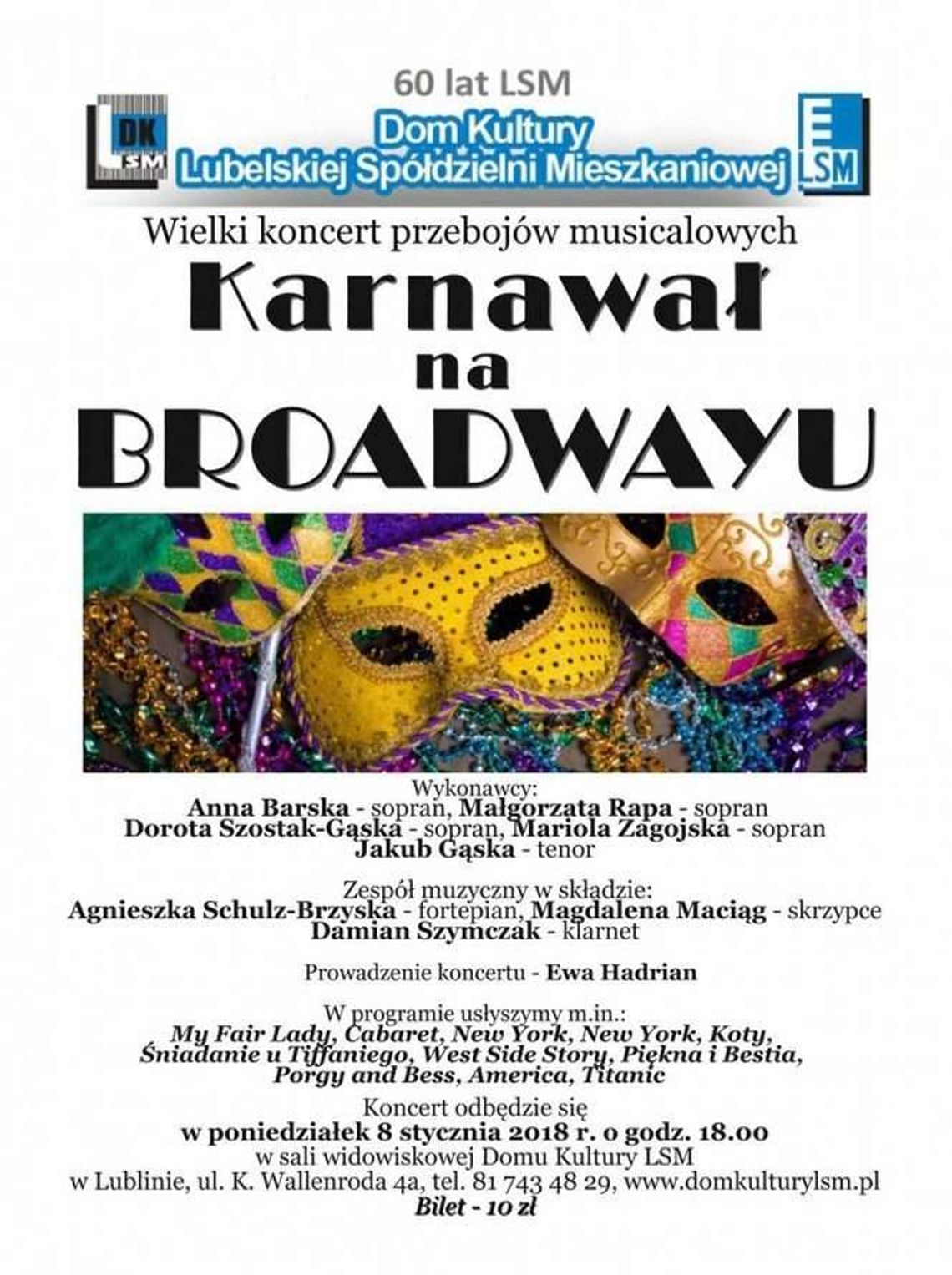 Koncert przebojów musicalowych w DK LSM