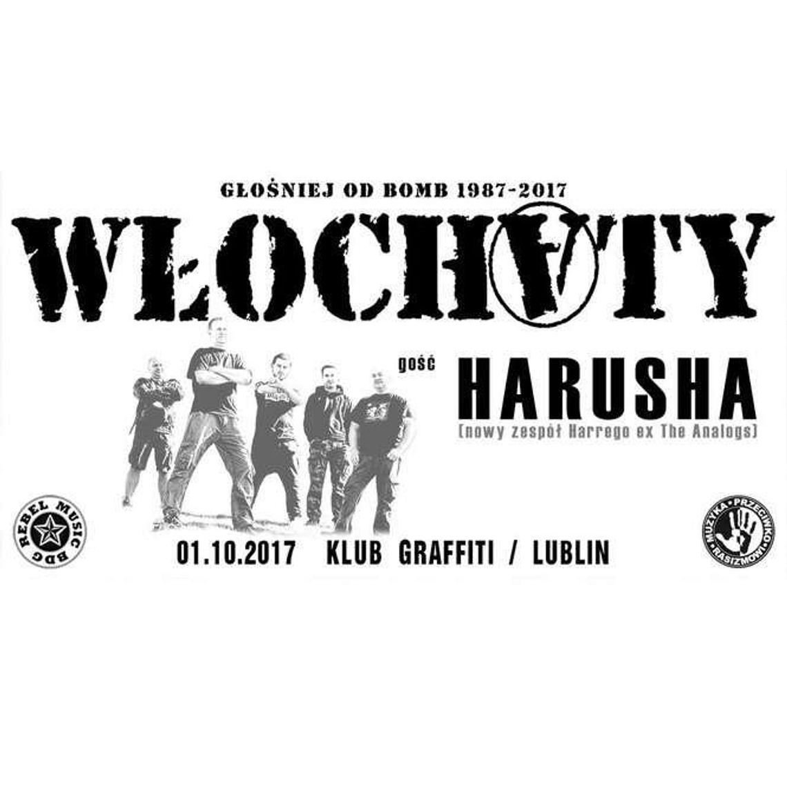 Koncert: Włochaty, Harusha i Przeciw w klubie Graffiti