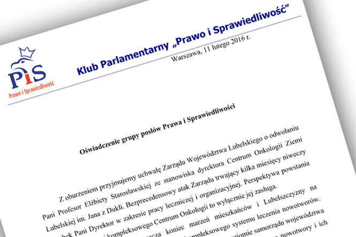 "Koniec marzeń mieszkańców" PiS ostro o odwołaniu szefa COZL