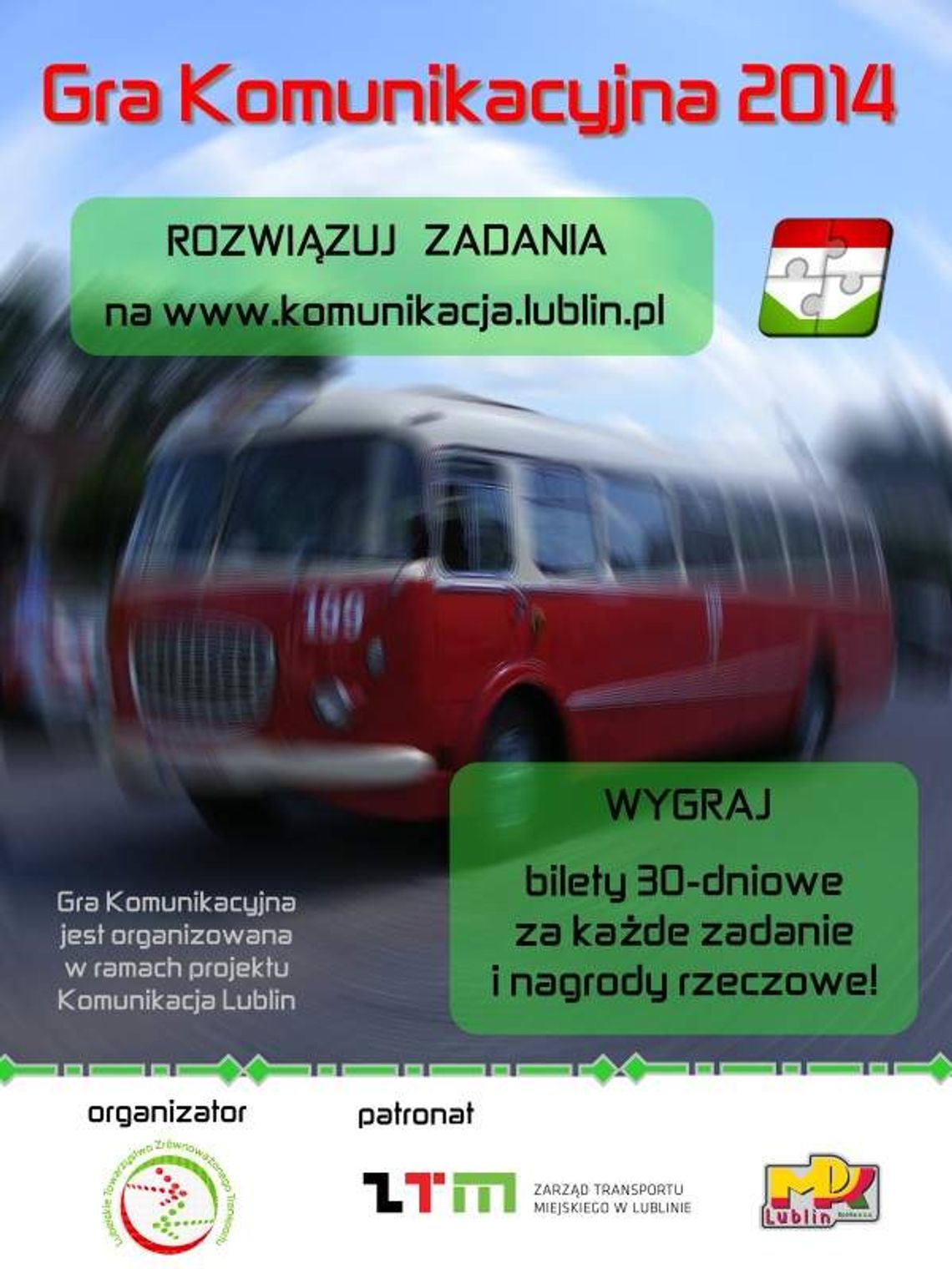 Konkurs. Do wygrania przejazdówki komunikacji miejskiej w Lublinie Konkurs. Do wygrania przejazdówki komunikacji miejskiej w Lublinie