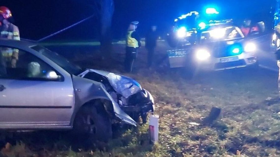 Kontrolę drogową zakończył na słupie Kontrolę drogową zakończył na słupie