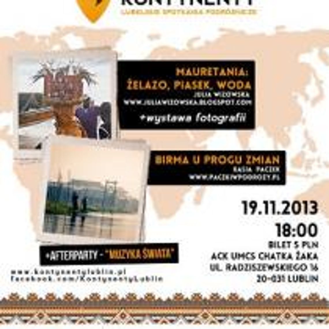 Kontynenty – Lubelskie Spotkania Podróżnicze. Birma / Mauretania