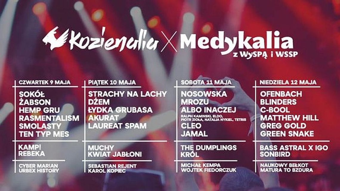 Kozienalia i Medykalia 2019 w Lublinie. Pełny program koncertów dzień po dniu