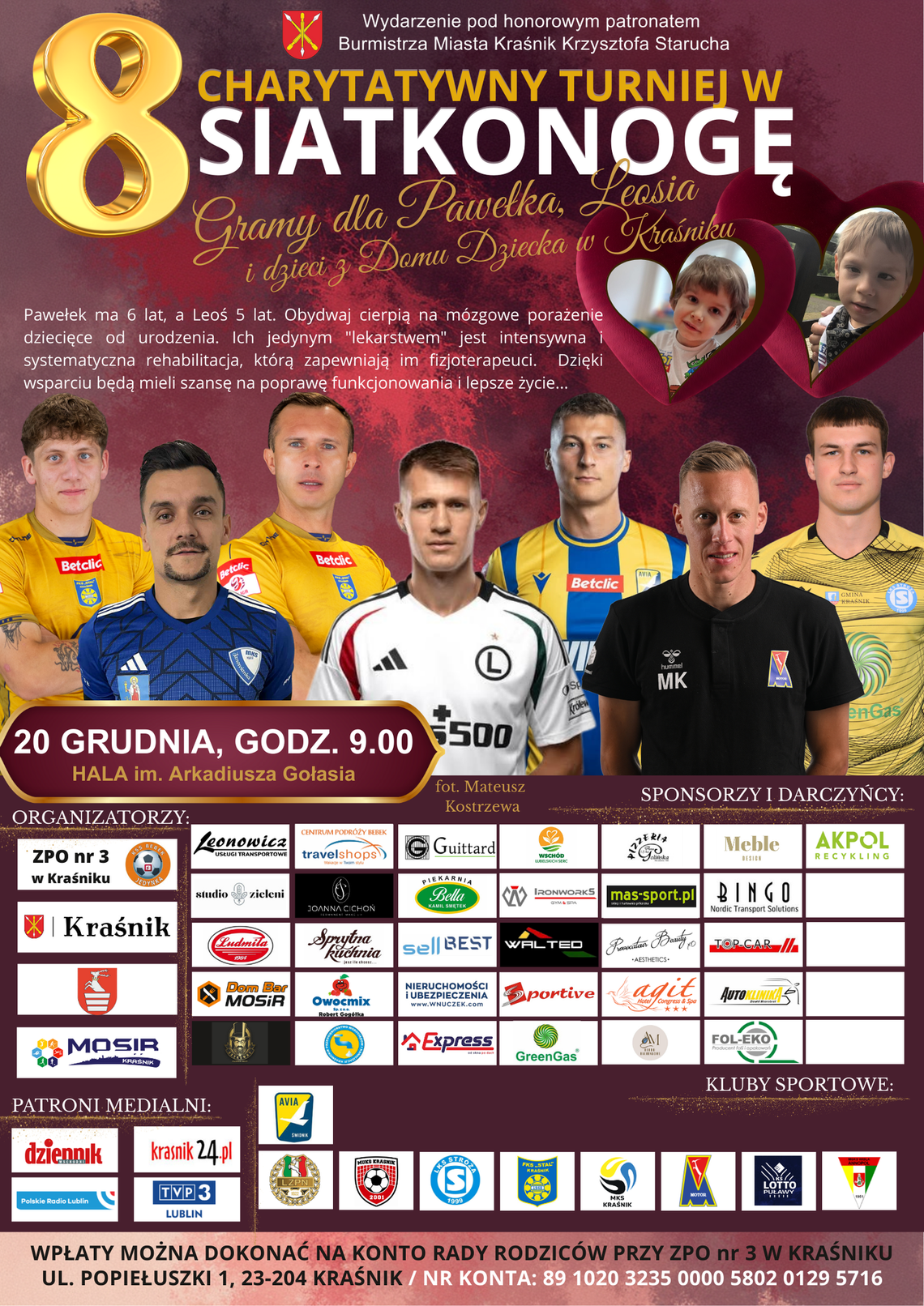 Kraśnik zaprasza na VIII Charytatywny Turniej w Siatkonogę. Ciekawe fanty na licytacjach