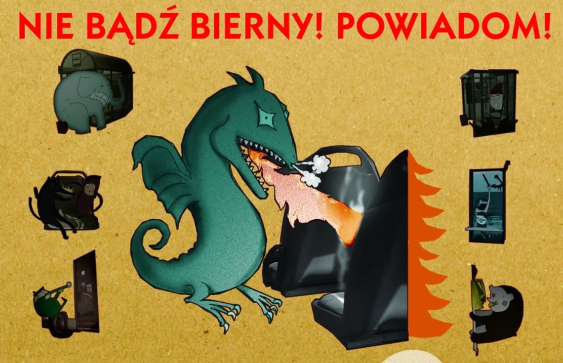 Krasnoludek, leśnik, smok przeciwko wandalizmowi w komunikacji miejskiej Krasnoludek, leśnik, smok przeciwko wandalizmowi w komunikacji miejskiej