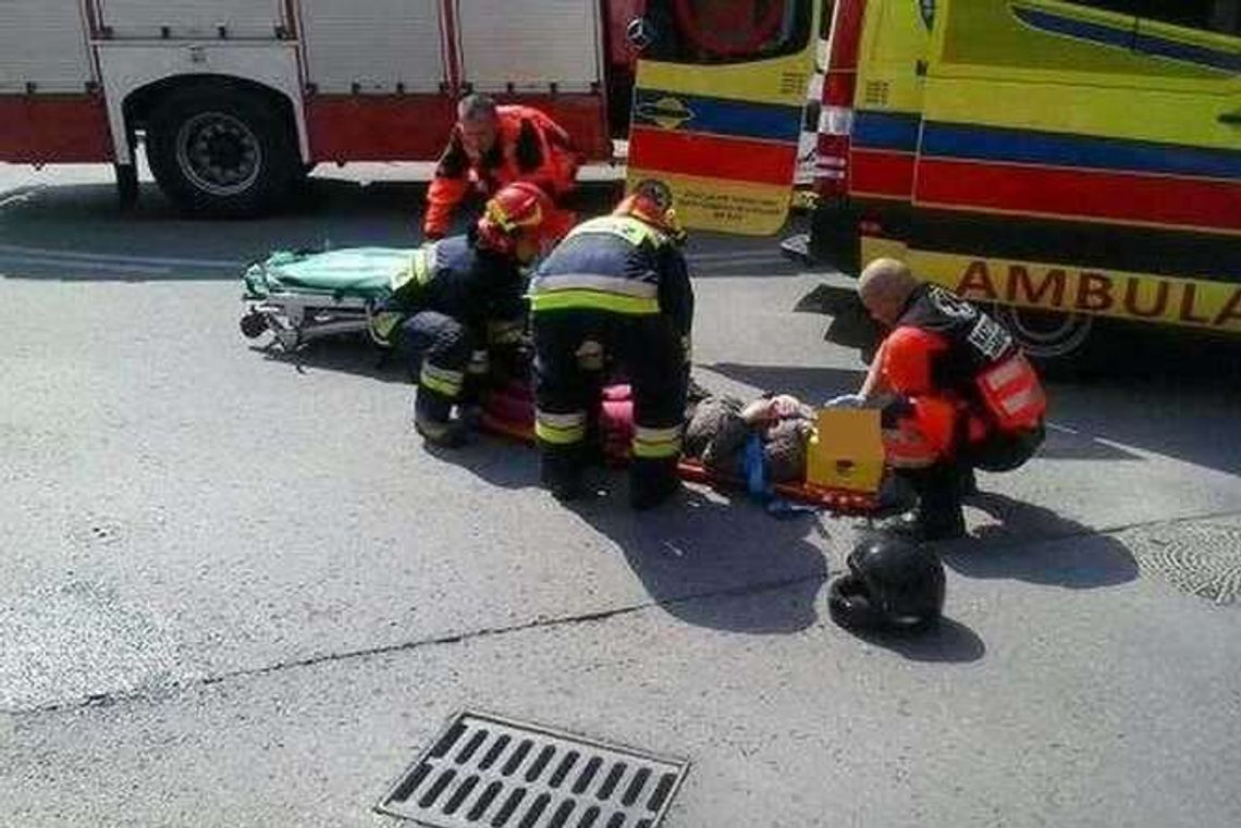 Krasnystaw: Subaru wjechało w skuter, ranna kobieta (zdjęcia)