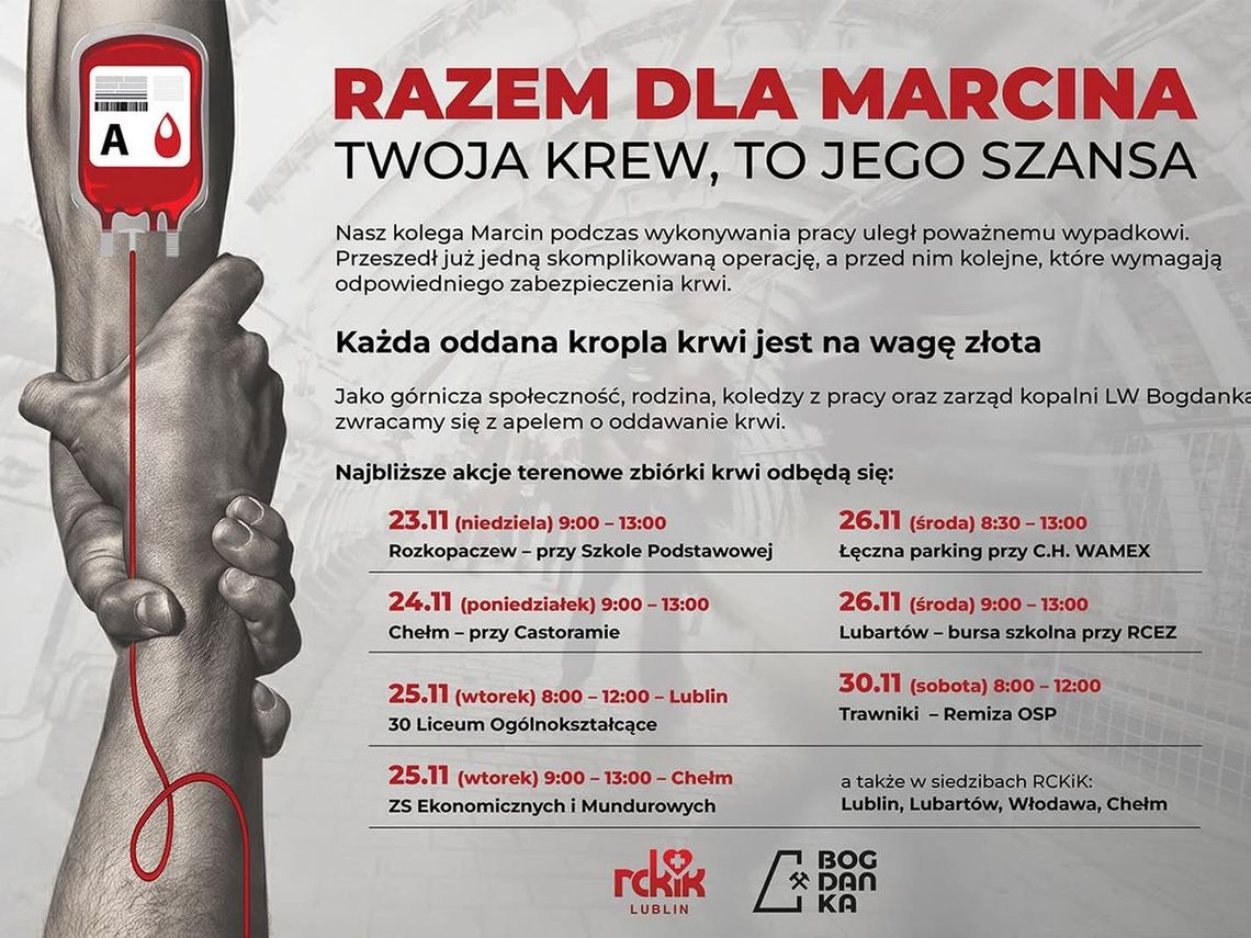 Kropla, która ratuje życie. Górnicy jednoczą siły po wypadku Kropla, która ratuje życie. Górnicy jednoczą siły po wypadku