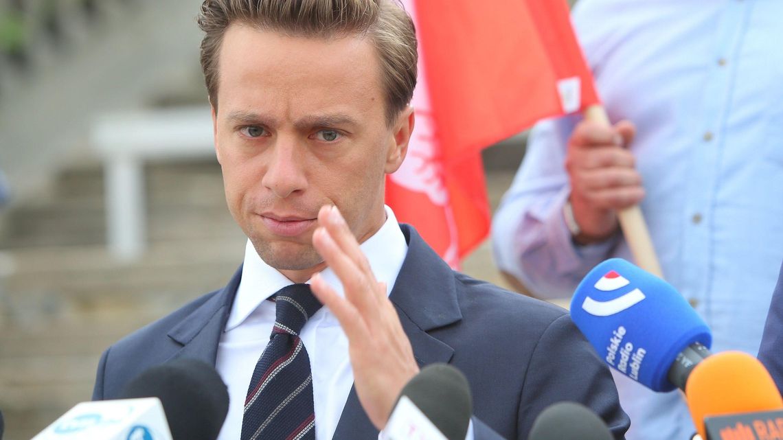 Krzysztof Bosak na wiecu w Lublinie o 5 latach bezczynności PiS Krzysztof Bosak na wiecu w Lublinie o 5 latach bezczynności PiS