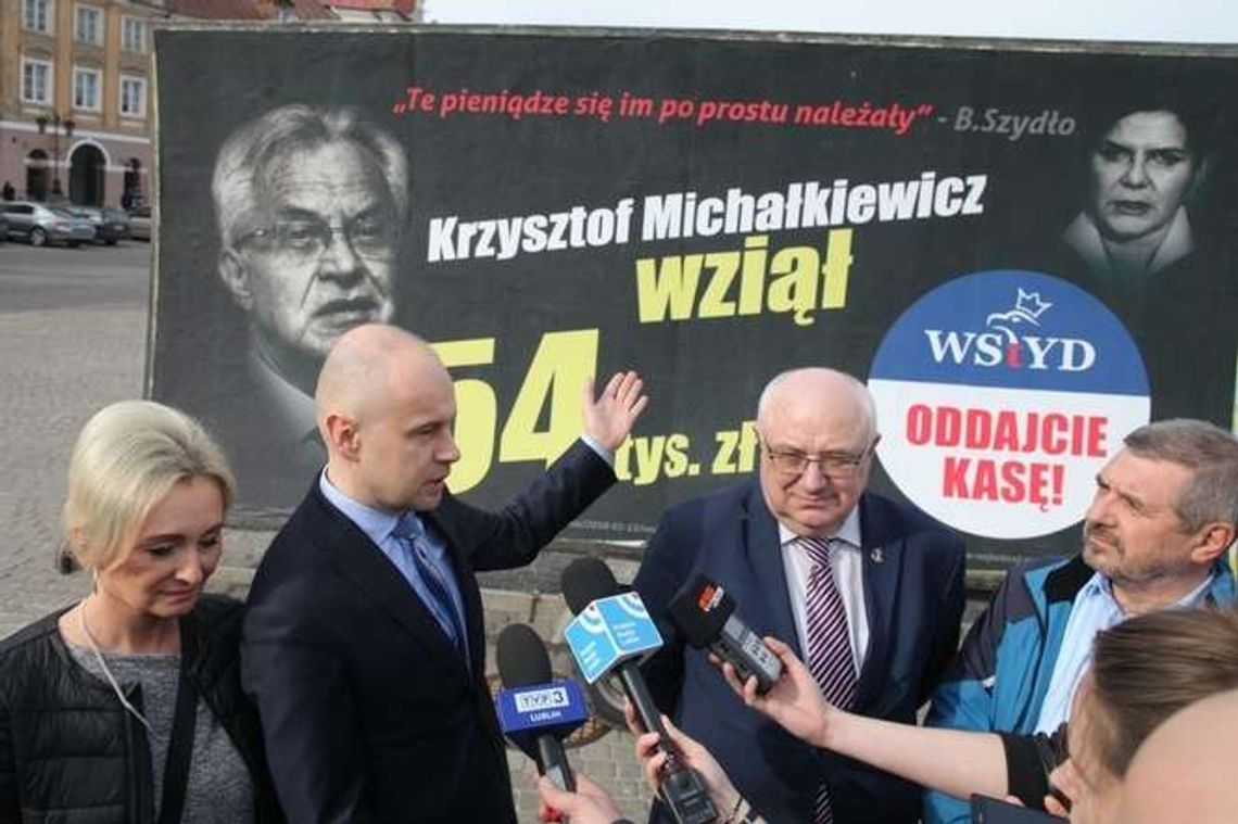 Krzysztof Michałkiewicz na billboardzie PO w Lublinie