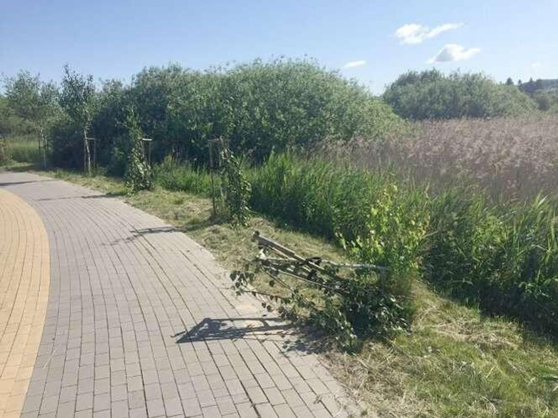 Ławki i stoły lądują w rzece. Wandale nad Uherką