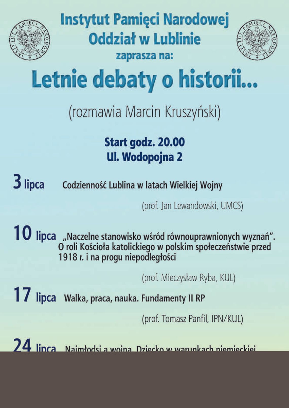 Letnie debaty o historii w lubelskim IPN