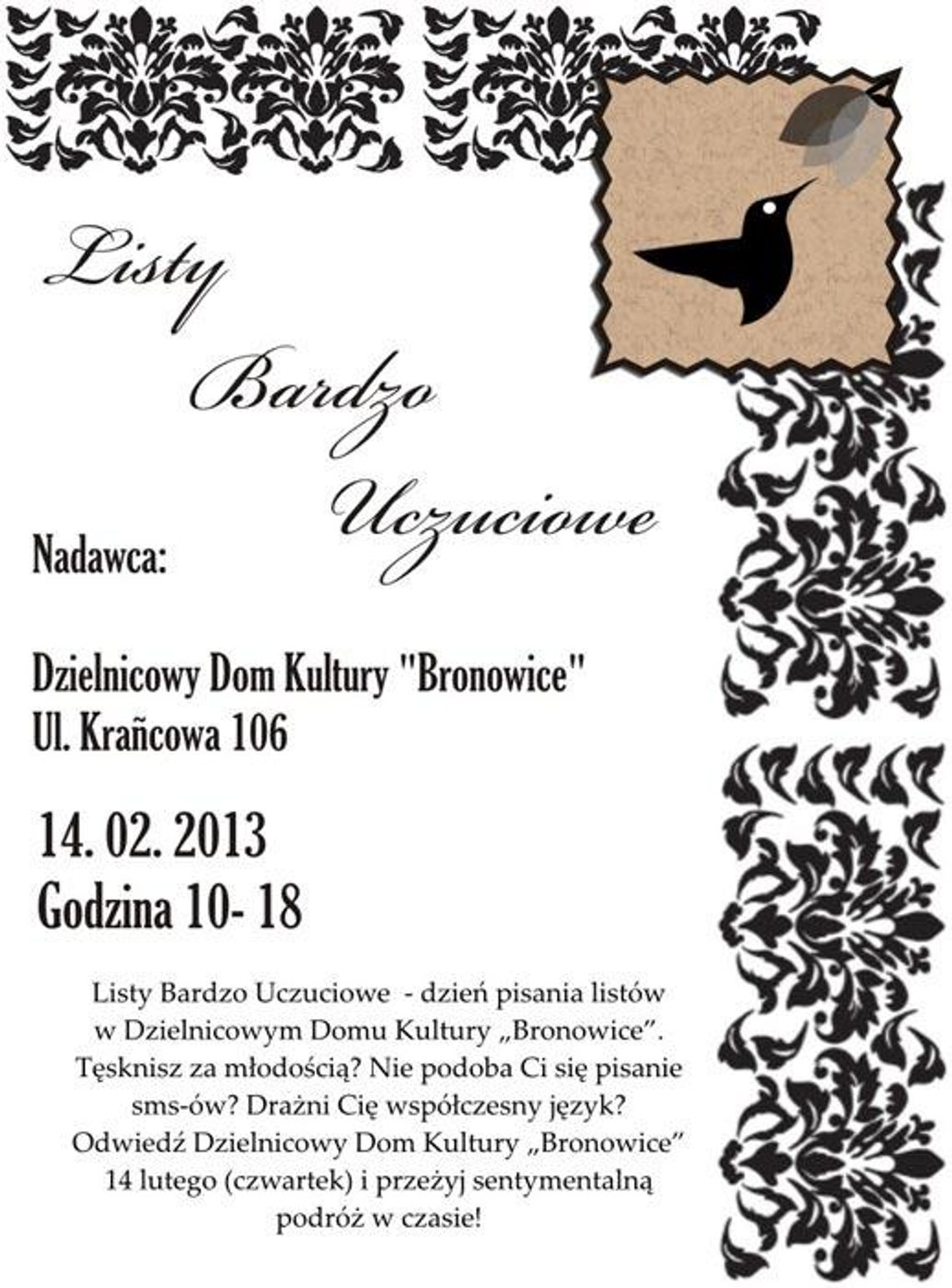 Listy Bardzo Uczuciowe w DK Bronowice