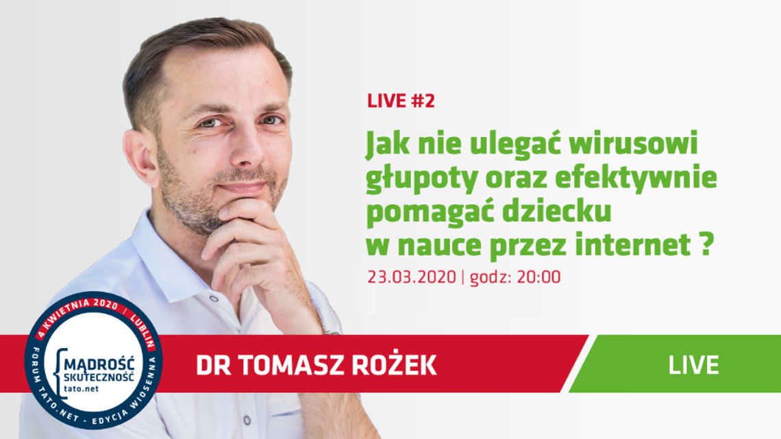 Live z Tomaszem Rożkiem wspierający rodziców podczas kwarantanny