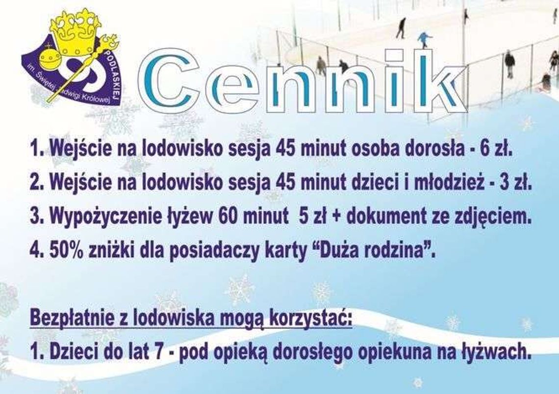 Lodowisko w Białej Podlaskiej: Ceny, godziny otwarcia
