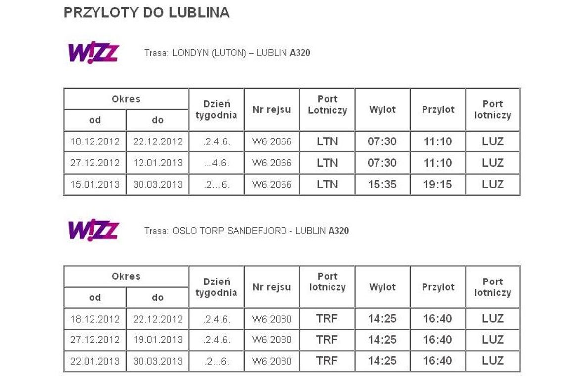 Lotnisko Lublin: Zobacz szczegółowy rozkład lotów do/z Lublina Lotnisko Lublin: Zobacz szczegółowy rozkład lotów do/z Lublina