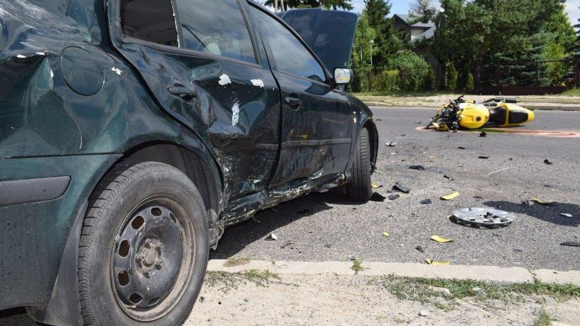 Lubartów: Kierowca skody doprowadził do zderzenia z motocyklistą