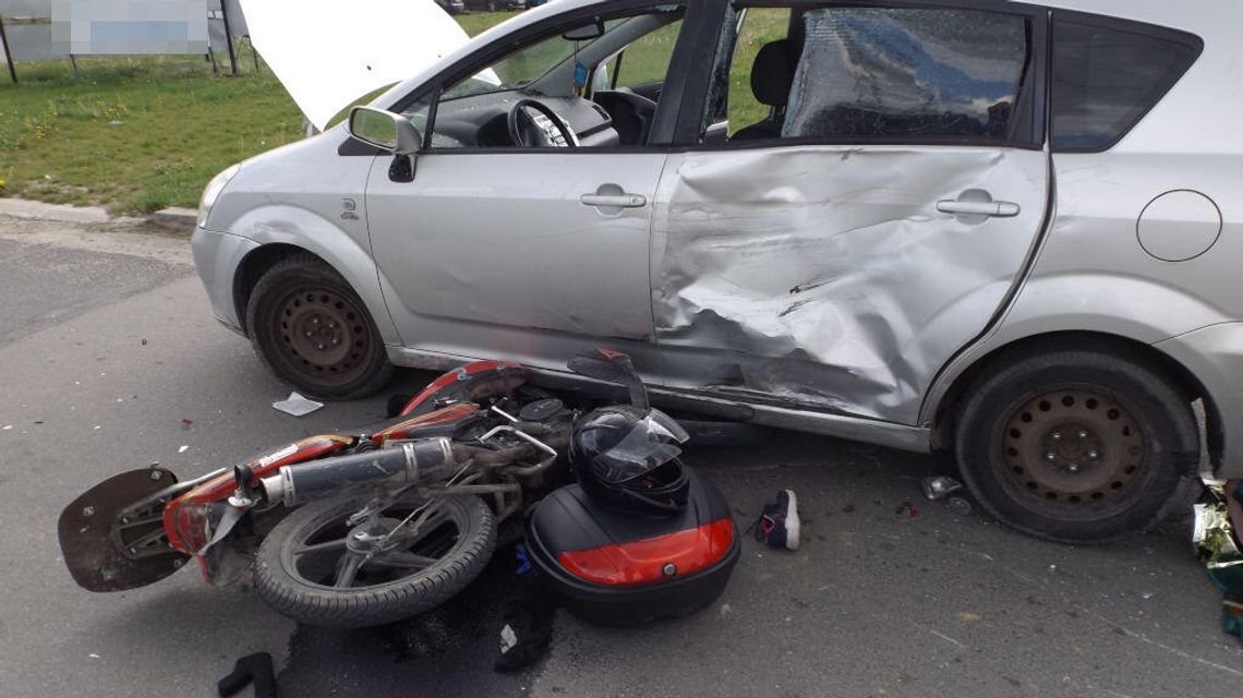 Lubartów: Zderzenie motocyklisty na junaku z kierowcą toyoty [zdjęcia]