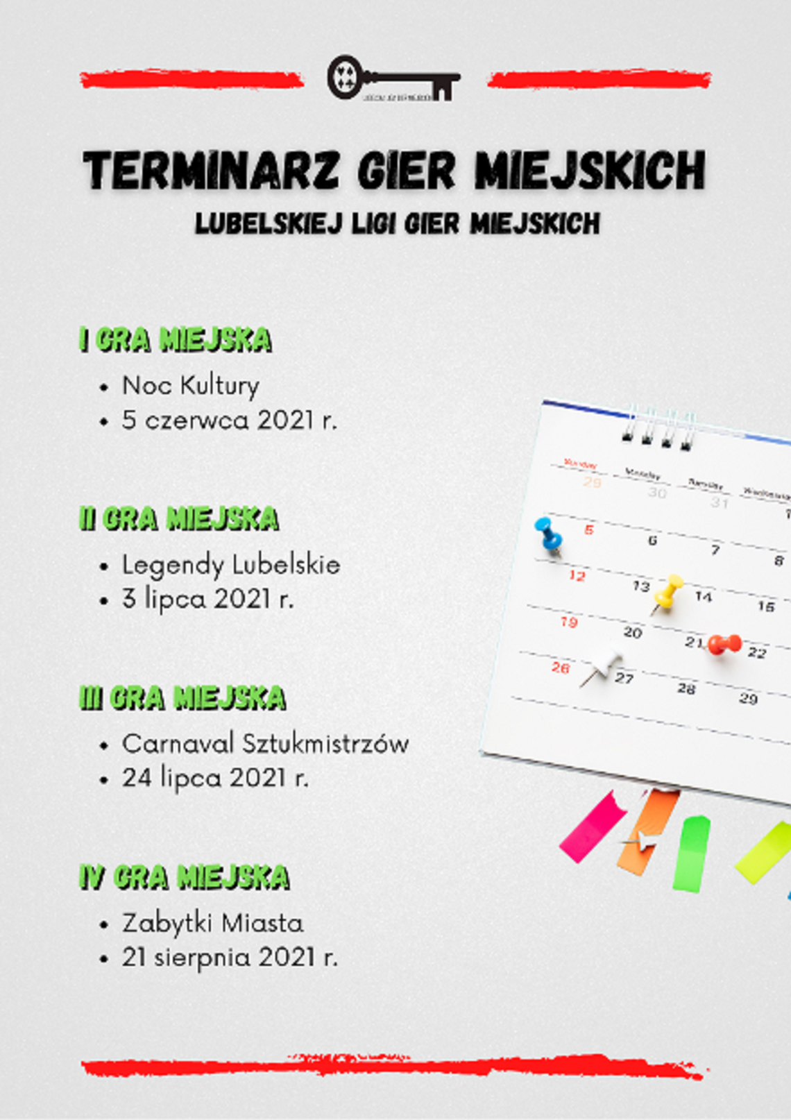 Lubelska Liga Gier Miejskich. Terminarz od czerwca do sierpnia